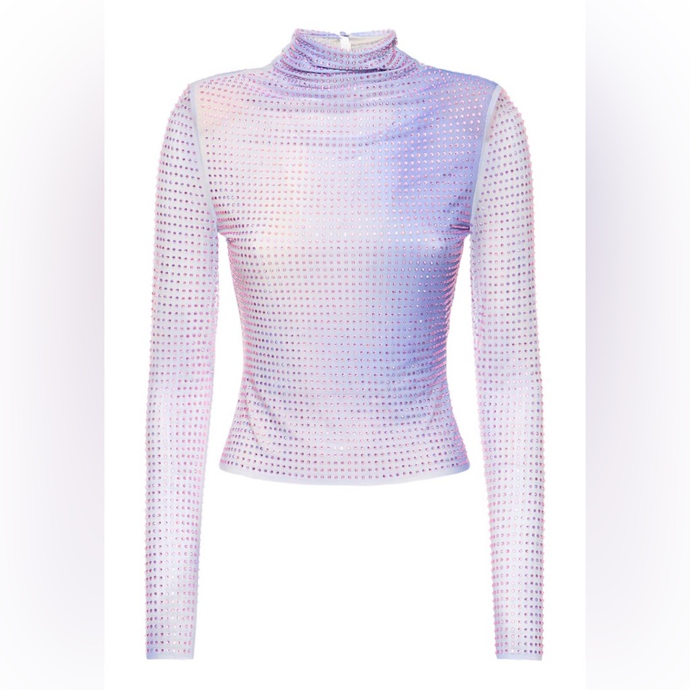 Self-portrait embellished tech top